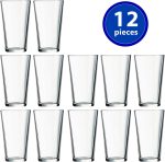 Set of 12 - Drinking Glasses 16 oz Highball Glasses Water Glasses Glass Cups Cup Sets Pint Glasses Beer Glasses Tumblers Bar Glasses Design for Home and Kitchen - Image 7